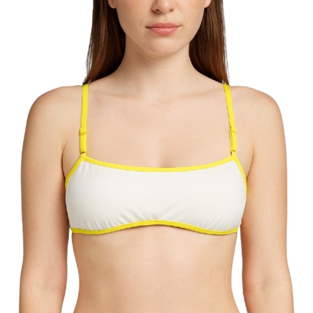 L Space Pamela Bikini Top Cream Lemon Drop NWT XS Adjustable Straps Racerback